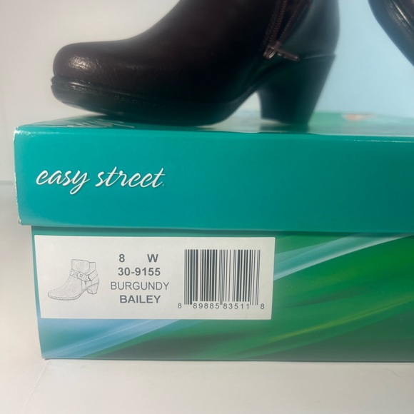 Easy Street burgundy bailey Sz 8W rodeo western boots w conchos. Comfy low hill - Picture 10 of 11